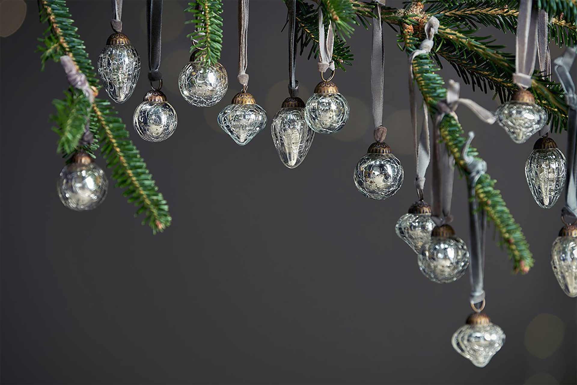 Mini-Christbaumkugeln Silber