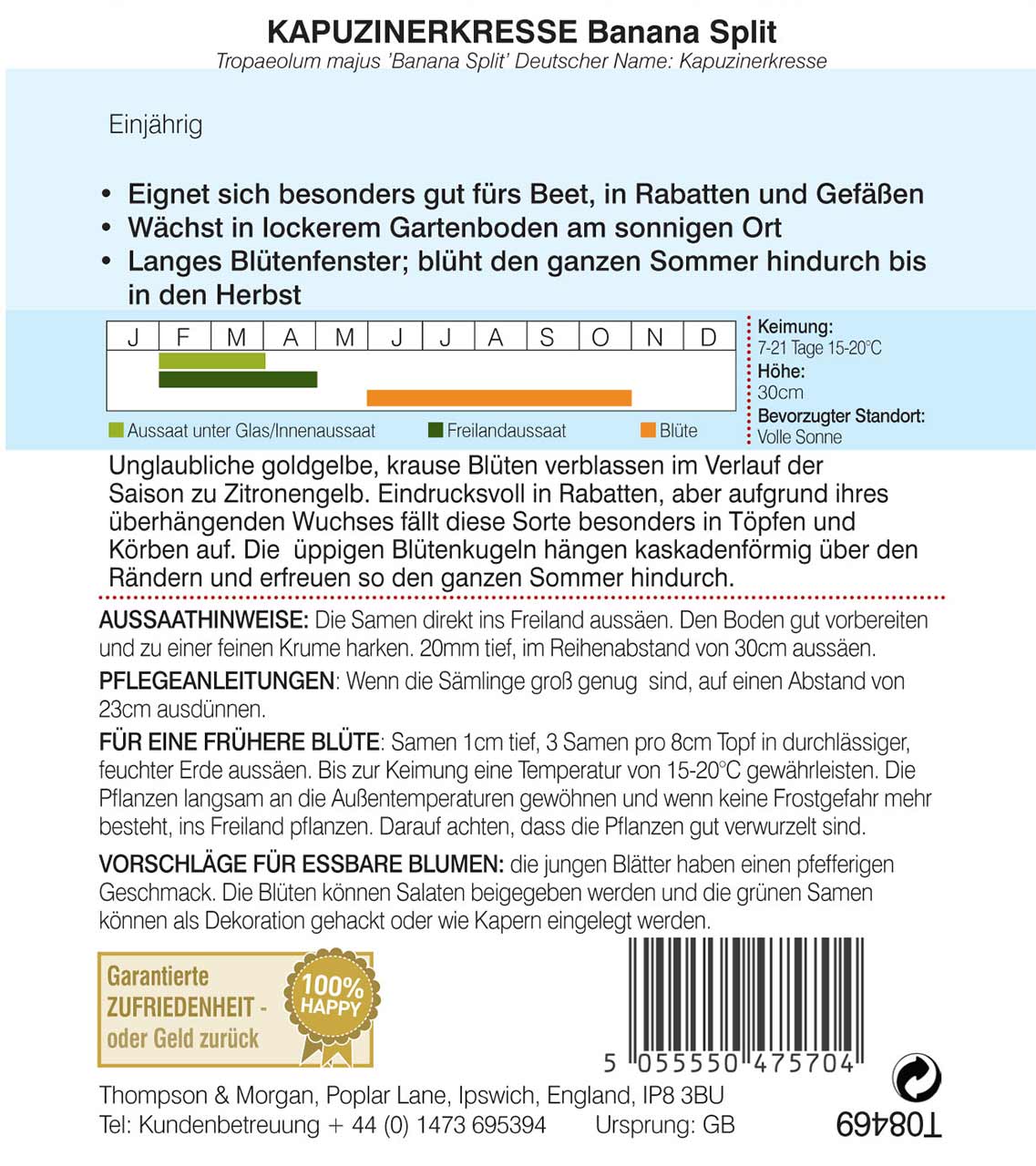 Samen Kapuzinerkresse Banana Split