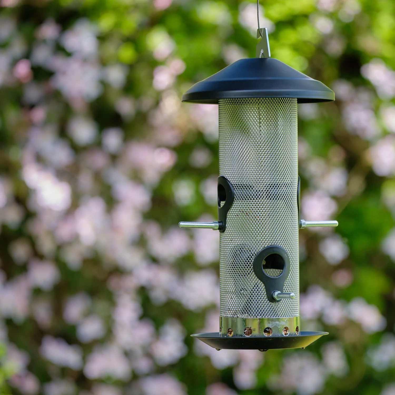 Vogelfuttersäule aus Metall
