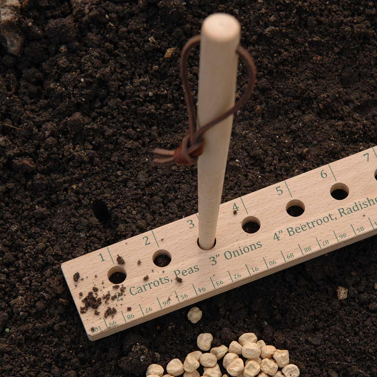 Aussaat- und Pflanzlineal inkl. Setzholz