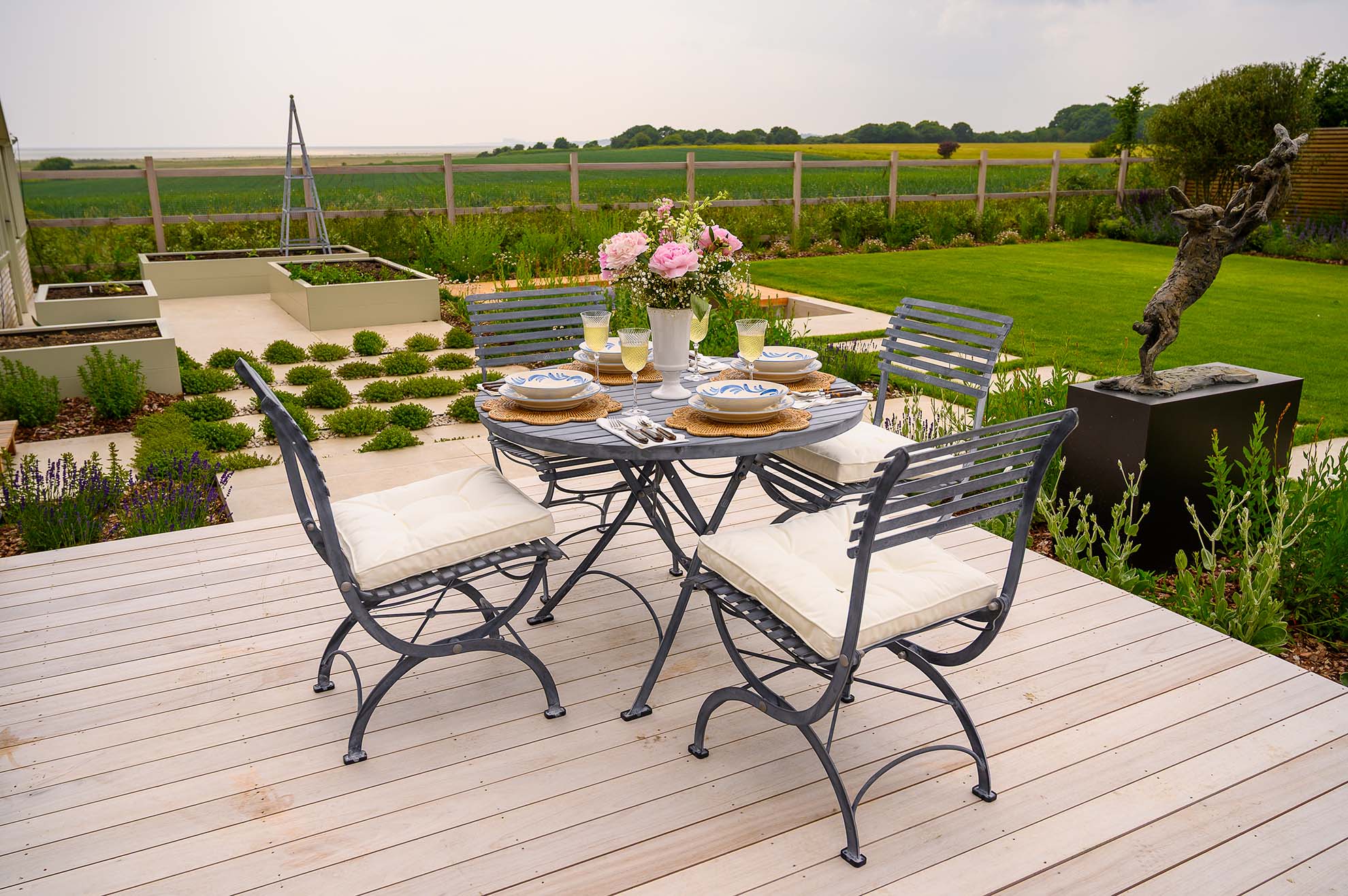 Gartenmöbel-Set »Darsham« mit Tisch Ø1,0 m - klappbar