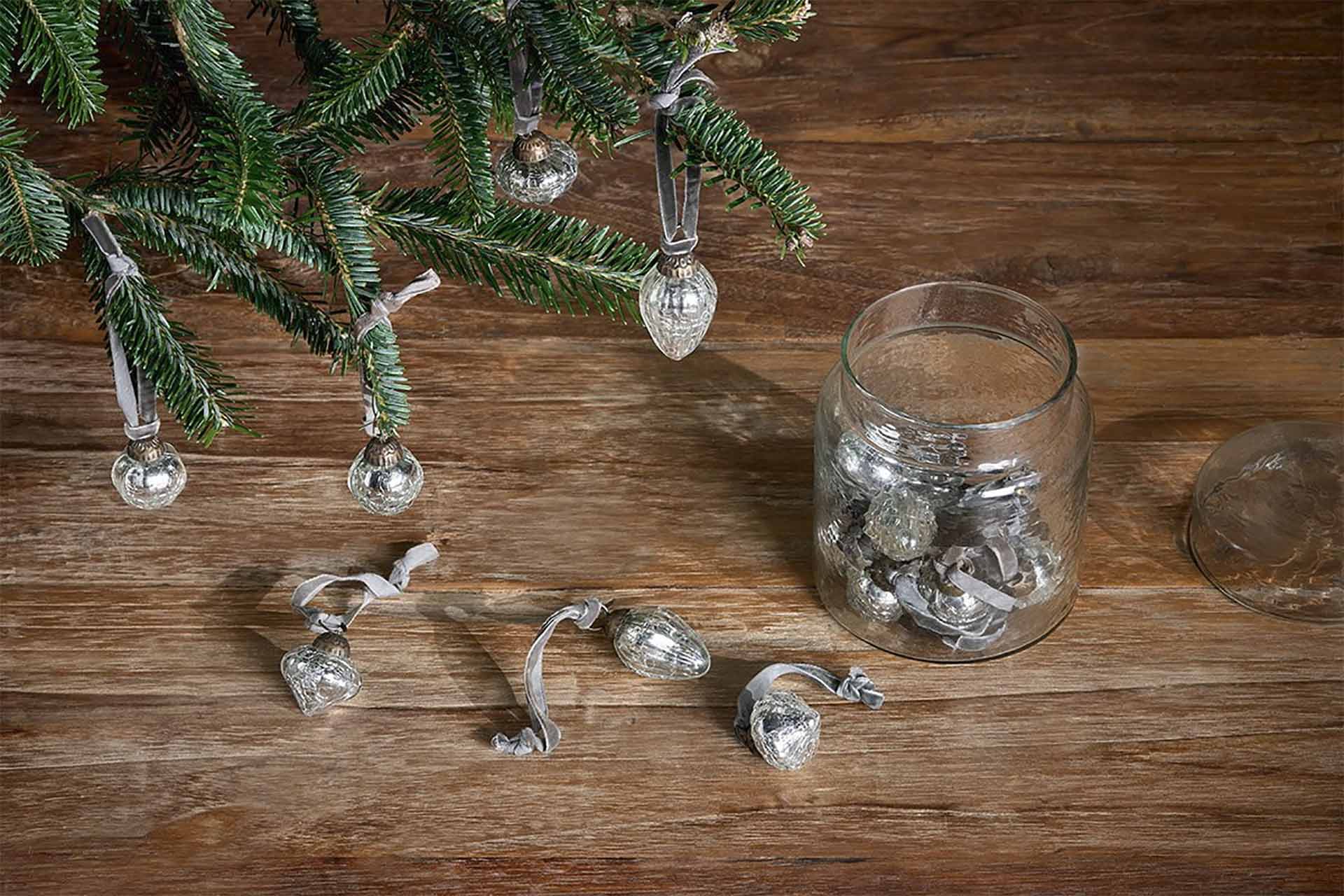 Mini-Christbaumkugeln Silber