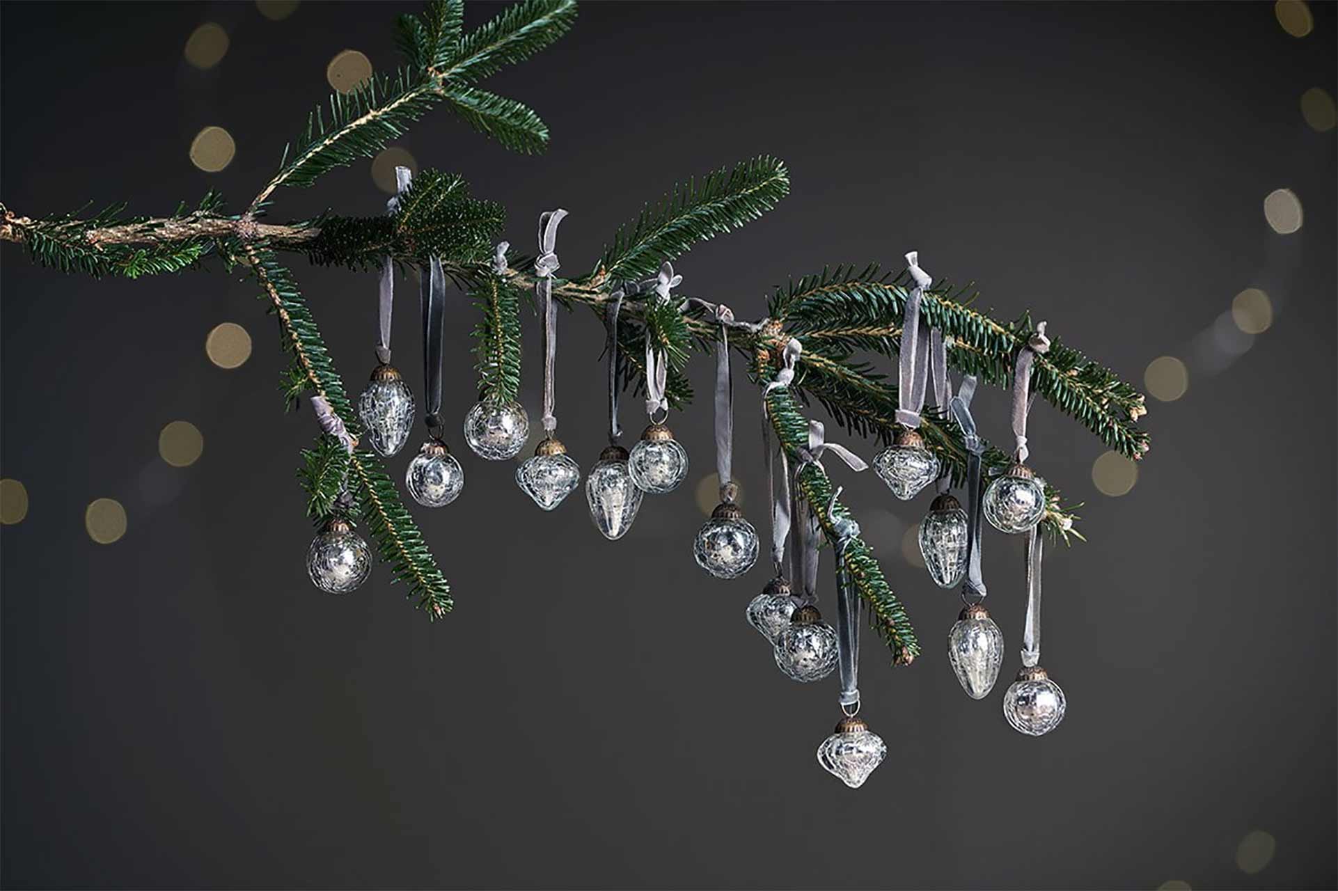 Mini-Christbaumkugeln Silber