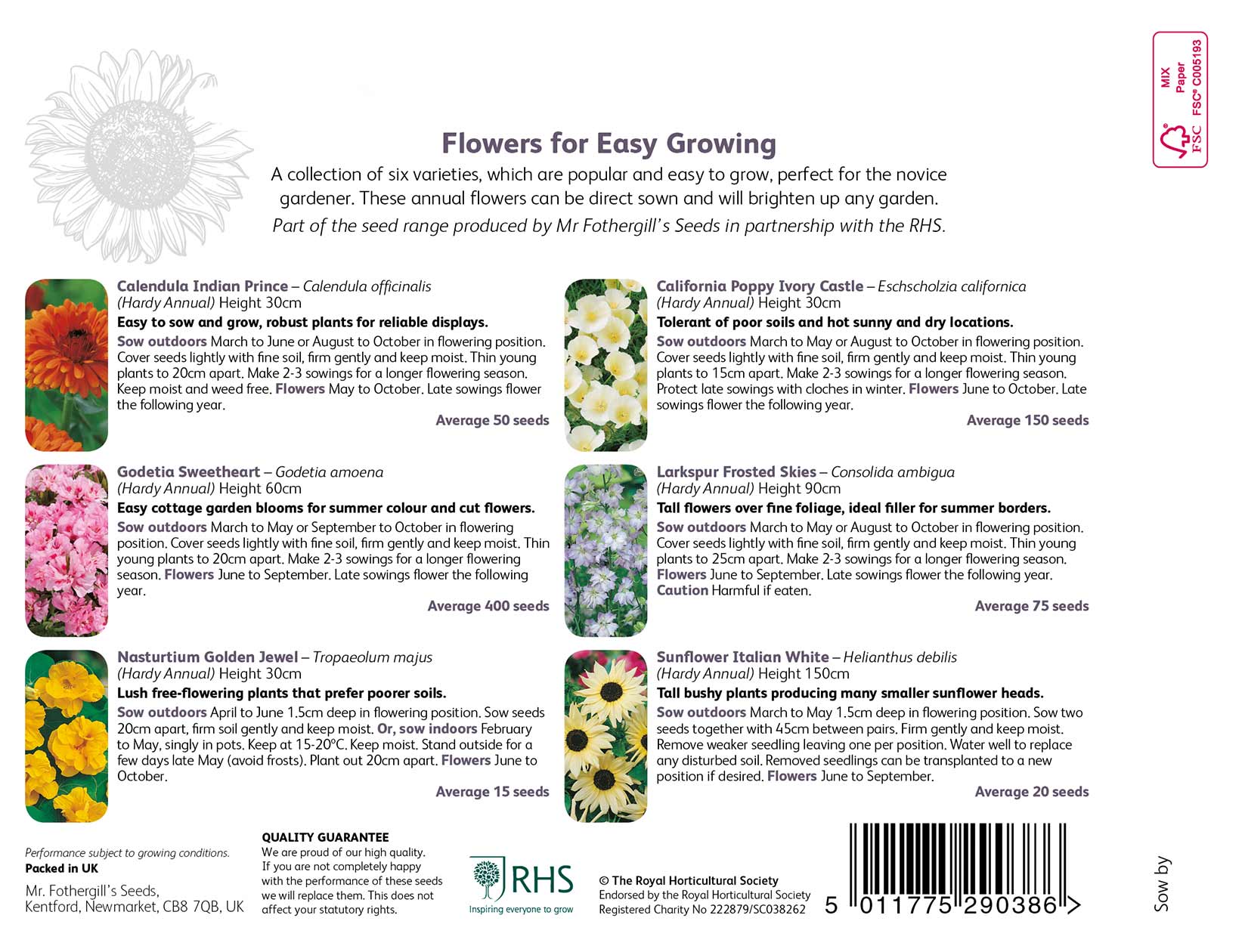Flowers for Easy Growing RHS Collection