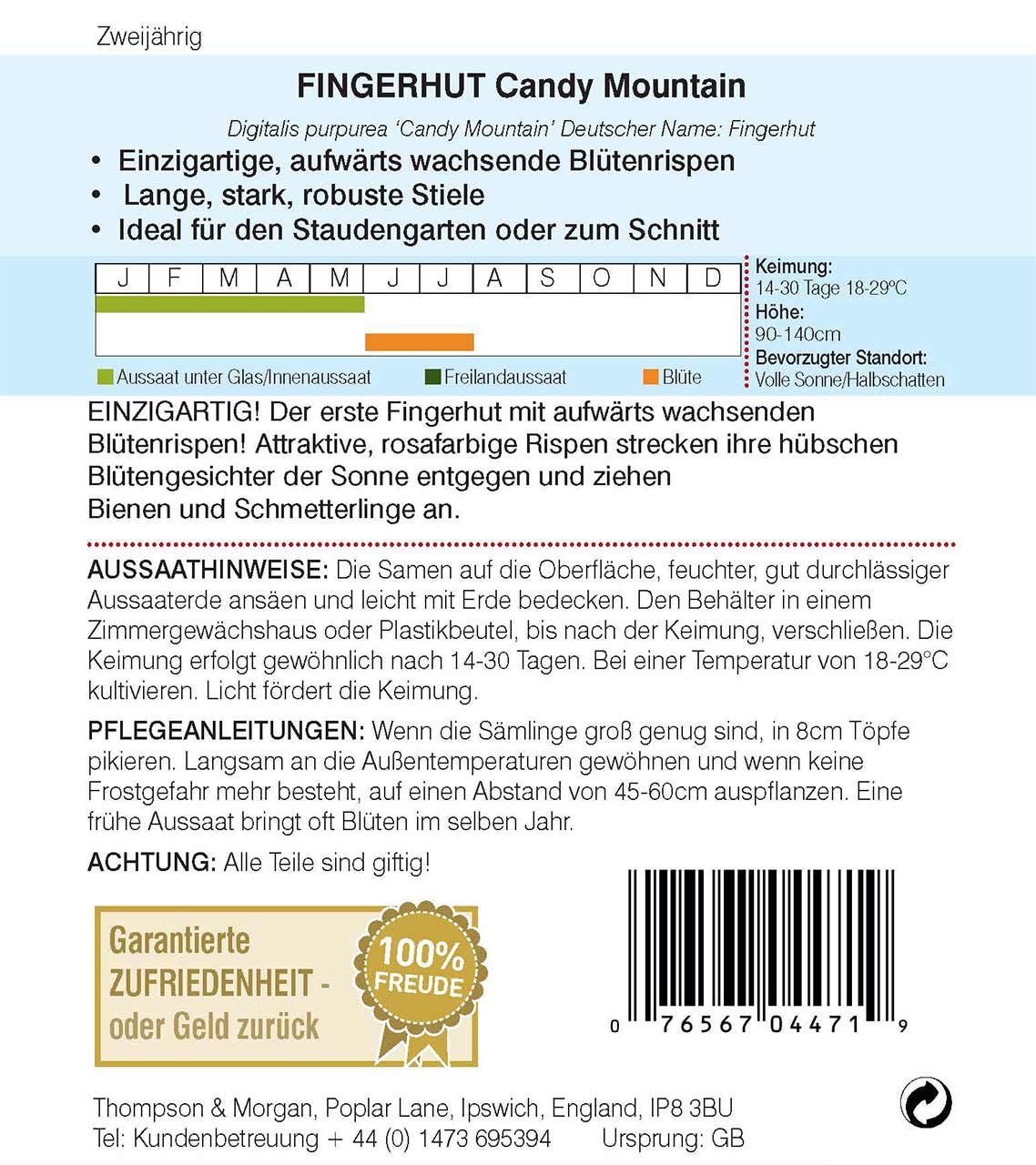 Blumensamen Fingerhut Candy Mountain