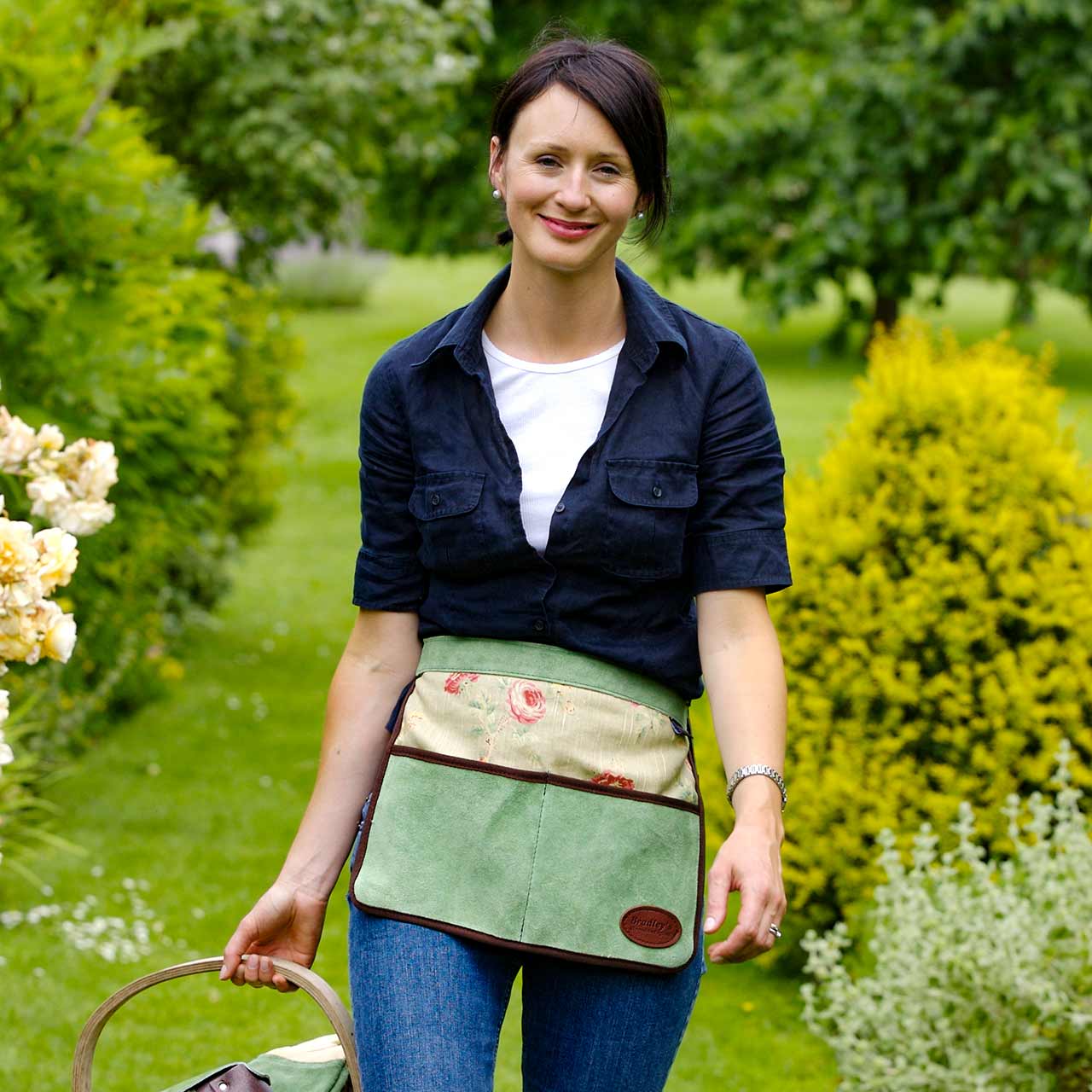 Gartenschürze »Half Leather Linen Apron« | Rose-Green