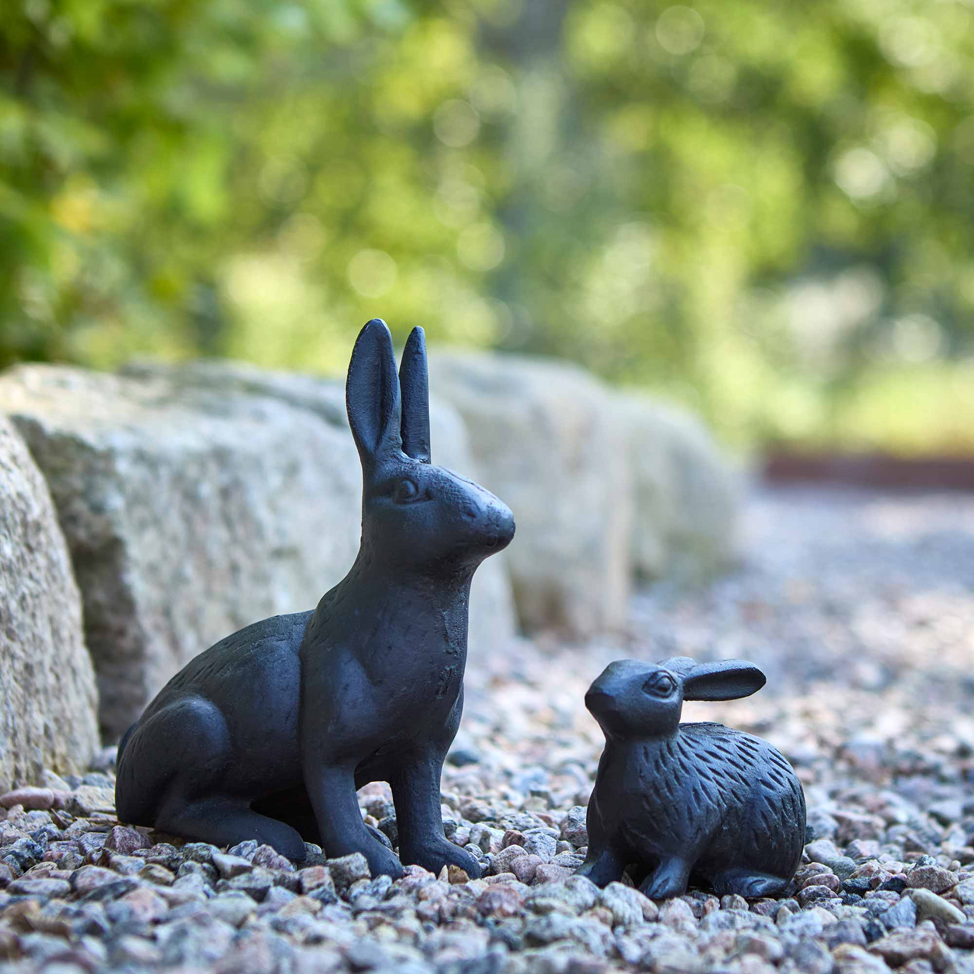 Hasenskulpur aus Gusseisen