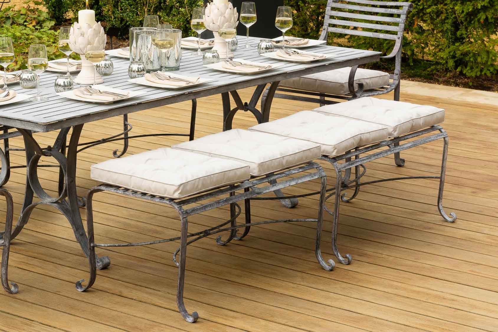 Gartenbank Metall 2-Sitzer ohne Rückenlehne