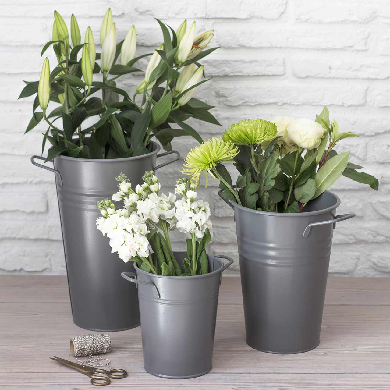 Blumenvase »Florist Bucket« - Anthrazit | (H)20 cm | Ø 17 cm