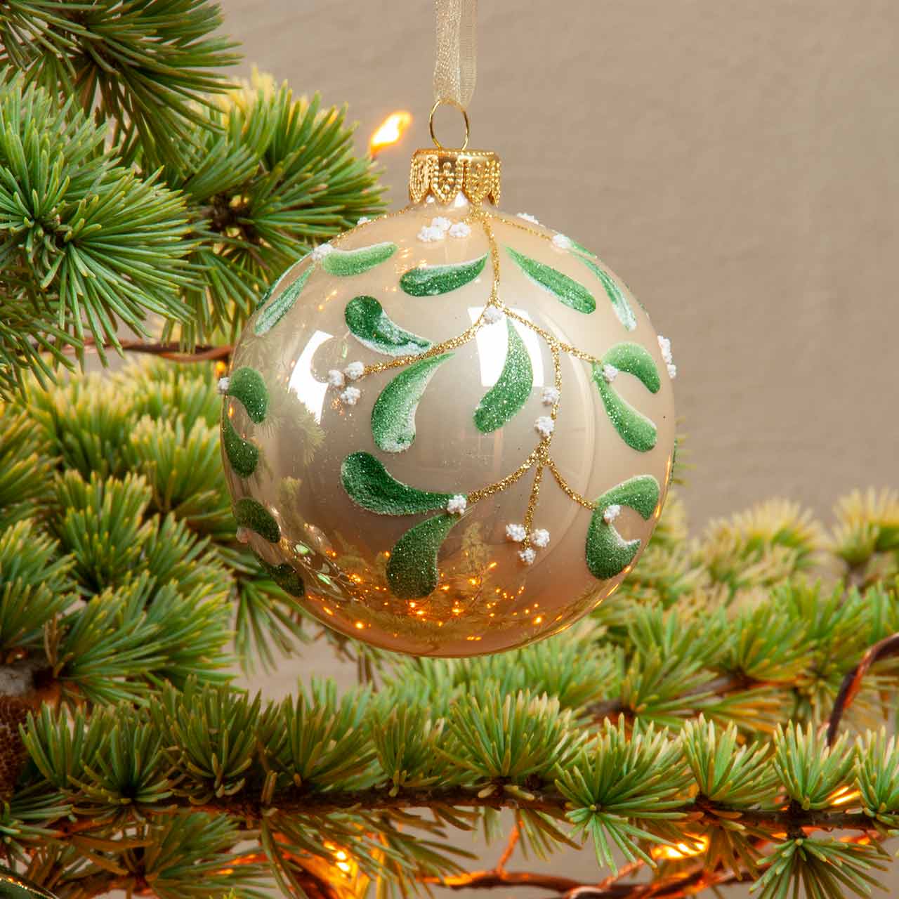 Weihnachtsbaumkugel Perlmutt-farben