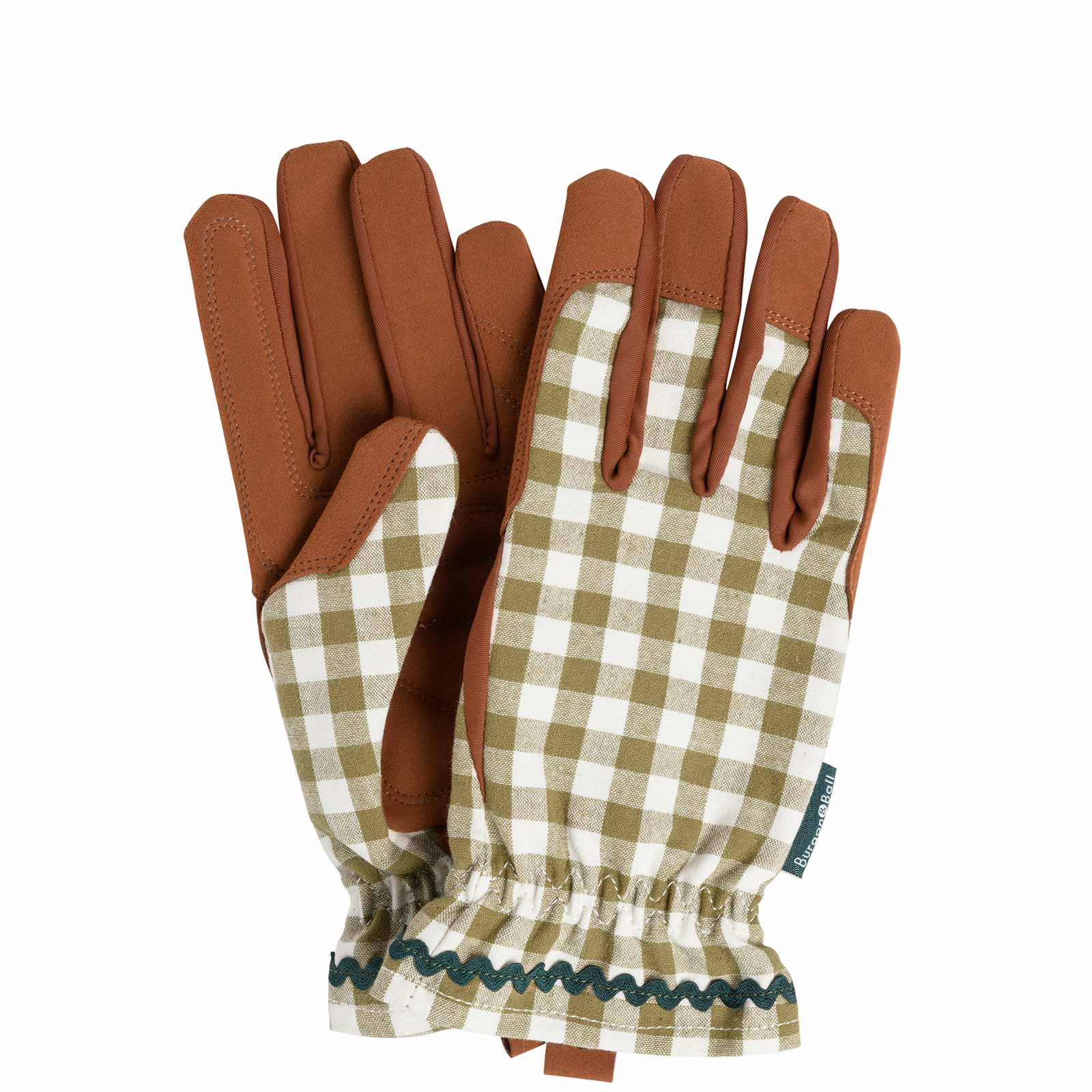 Gartenhandschuhe von Burgon & Ball Olive Kariert
