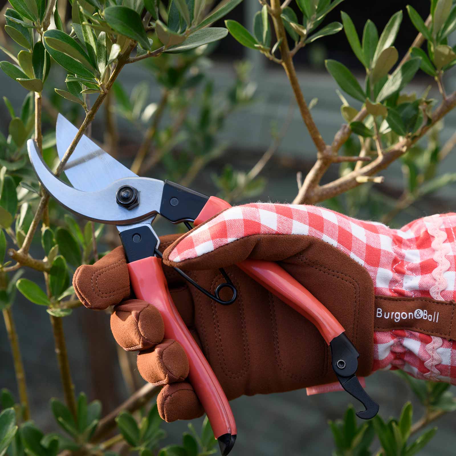 Gartenhandschuhe von Burgon & Ball Rot Kariert