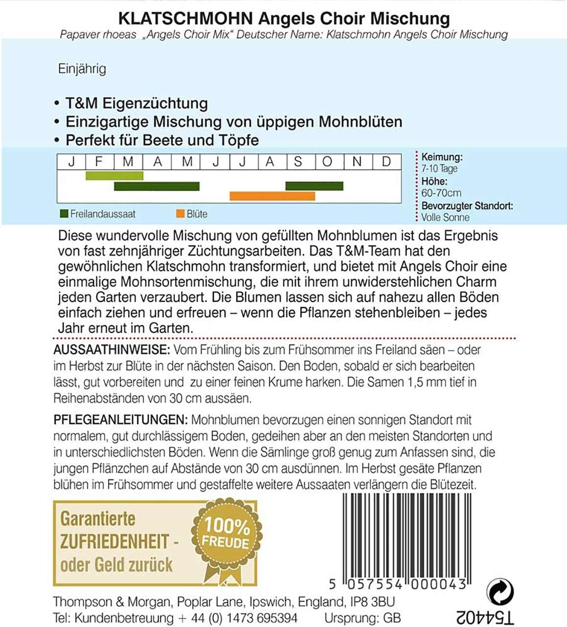 Klatschmohn Angels Choir Mischung