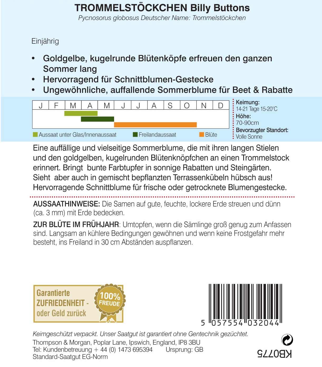 Blumensamen Tommelstöckchen Billy Buttons