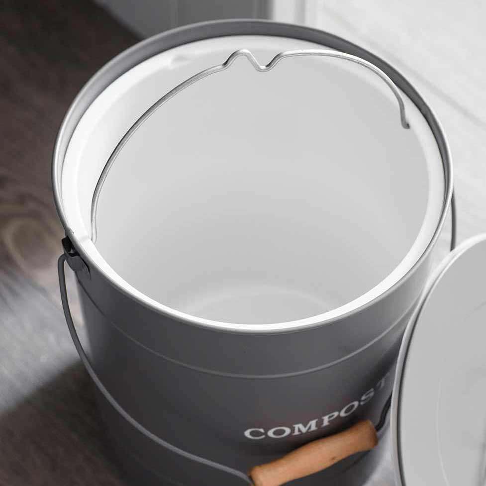ENLOY Komposteimer Edelstahl 1,3 Gallonen - Geruchsdicht Für Küchenarbeitsplatte