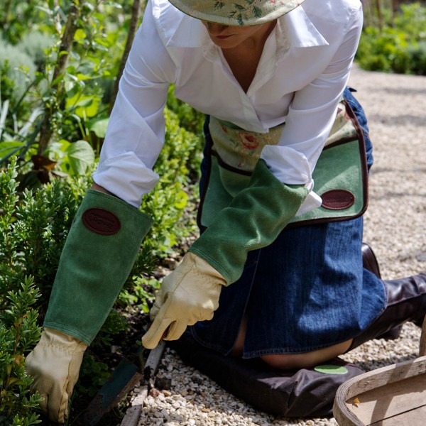 Gartenhandschuhe mit Lederstulpe